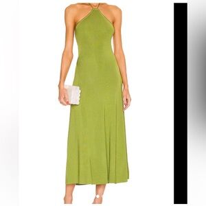 Cult Gaia Grace Knit Olive Green Midi Dress